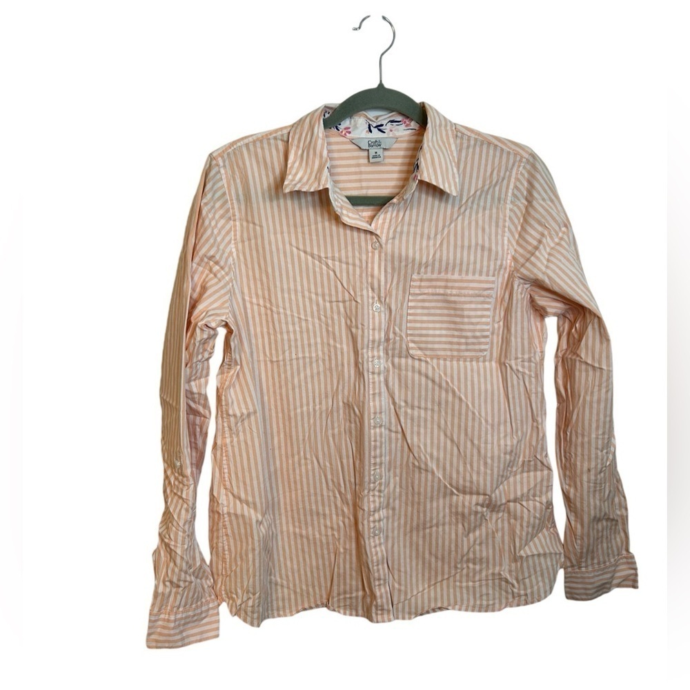 Croft & Barrow Peach Striped Preppy Button Down Shirt